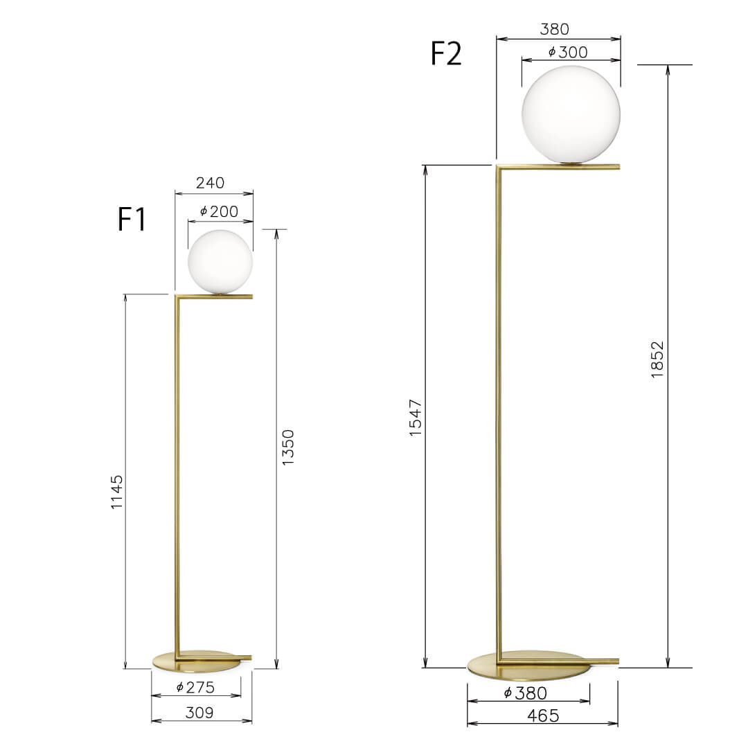 FLOS（フロス） IC LIGHTS F2 フロアランプ ブラック